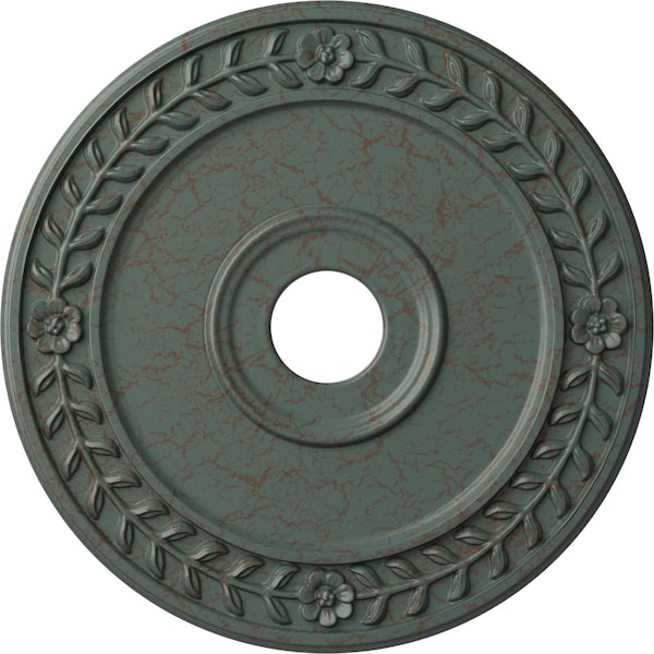 Ekena Millwork Wreath Ceiling Medallion (Fits Canopies up to 6"), 21 1/8"OD x 3 5/8"ID x 7/8"P, Cloud Burst Crackle CM21WRCBC - main